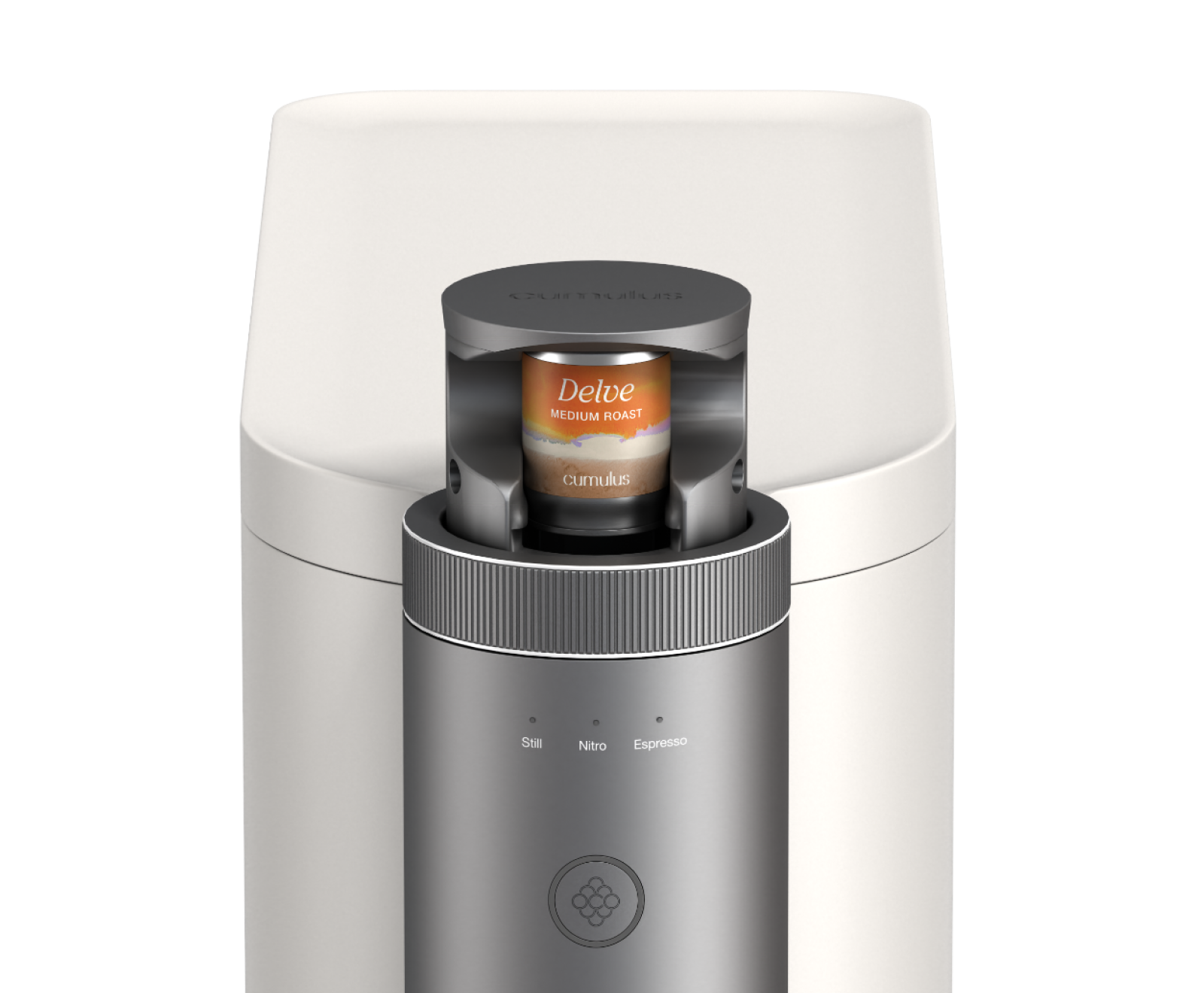 The top of the Cumulus machine with a 'Delve' capsule inserted